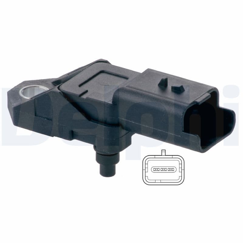 Druksensor in het inlaatspruitstuk (3 pin) past: CITROEN C5 II, C5 III, C6, C8, C-CROSSER, C-CROSSER ENTERPRISE  FIAT ULYSSE  FORD GALAXY II, MONDEO IV, S-MAX  JAGUAR XF I 2.0D/2.2D 06.02-