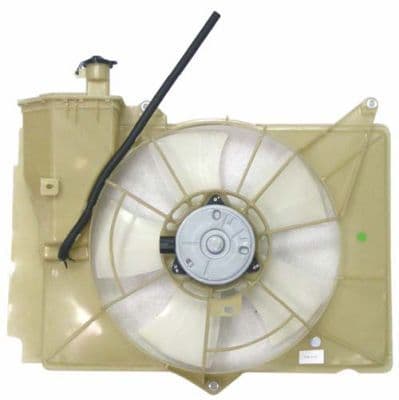 Radiatorventilator Rechts (met huisvesting) past: TOYOTA AVENSIS VERSO, COROLLA, COROLLA VERSO, RAV 4 II, YARIS 1.3-2.0D 08.99-02.07