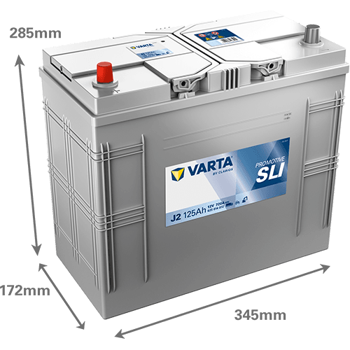 Batterij 12V 125Ah/720A (EN) PROMOTIVE SLI (L+) 349x172x290 B00 - geen montageflens (Beginnen)
