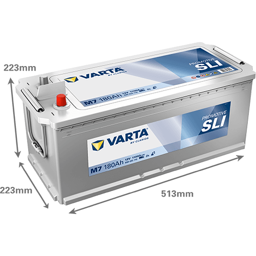 Batterij 12V 180Ah/1100A (EN) PROMOTIVE SLI (R+) 513x223x223 B03 - montageflens 10,5 mm (Beginnen)