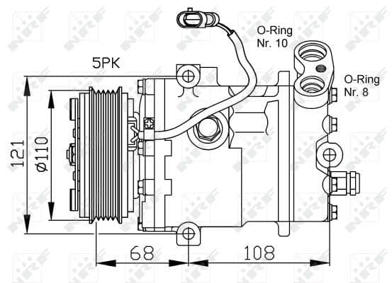 Airconditioning compressor past: OPEL AGILA A, ASTRA G, CORSA B 1.0/1.2 11.96-12.07