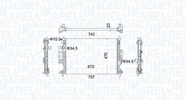 Motorradiator (automatisch/handmatig) past: FORD C-MAX II, FOCUS III, GRAND C-MAX, KUGA II 1.5/2.0D 02.11-02.20