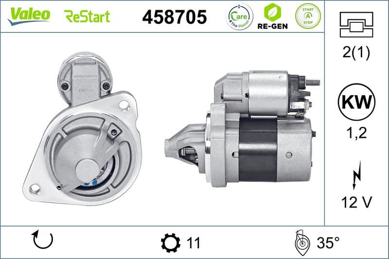 Starter (12V, 1,2kW, gereviseerd) past: FORD B-MAX, C-MAX II, ECOSPORT, FIESTA VI, FIESTA VII, FOCUS III, GRAND C-MAX, MONDEO V, TOURNEO CONNECT V408 NADWOZIE WIELKO 1.0-1.1LPG 02.12-