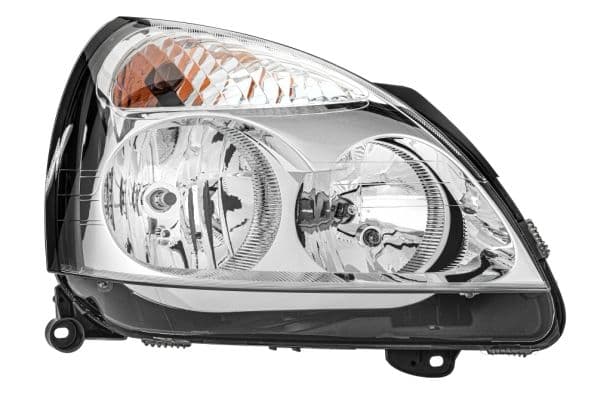 Koplamp Rechts (H1/H7/PY21W/W5W, zonder motor, met gloeilamp, kleur invoegen: verchroomd) past: RENAULT CLIO III Ph II, THALIA II 09.08-10.13