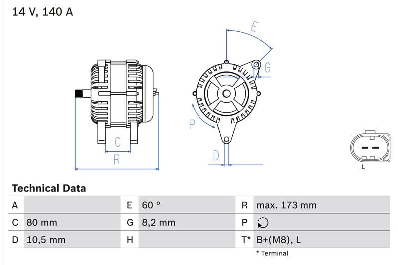 Dynamo (14V, 140A, gereviseerd) past: IVECO DAILY III, DAILY IV, DAILY V, DAILY VI, MASSIF  CITROEN JUMPER III, JUMPY II  FIAT DUCATO  PEUGEOT BOXER F1AE0481H-RHH(DW10CTED4) 07.99-