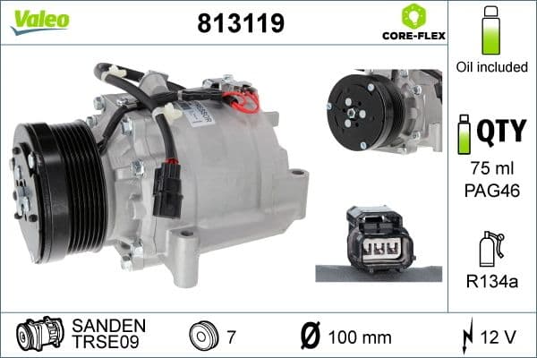 Airconditioning compressor past: HONDA CR-V III 2.0 10.06-06.12