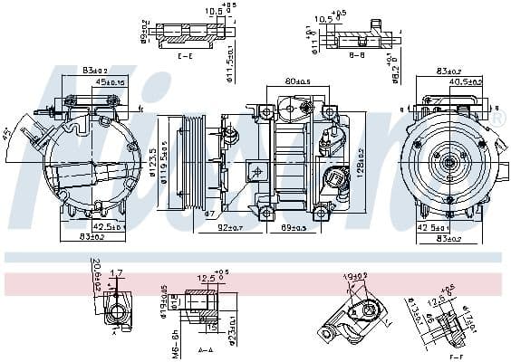 Airconditioning compressor past: KIA SORENTO III 2.4 01.15-12.20
