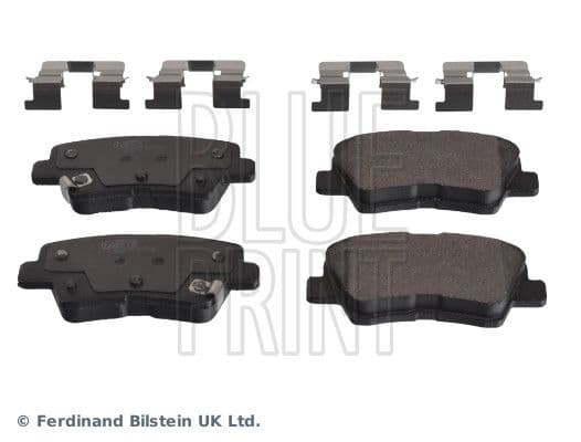 Remblokken set Achter (met een dempingskussen), past: HYUNDAI ACCENT IV, I10 II, I10 III, I20 ACTIVE, I20 II, I30, I40 I, I40 I CW, IONIQ, KONA, SOLARIS, TUCSON, VELOSTER 1.0-Electric 06.10-