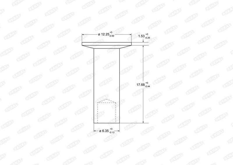 Rivet, drum brake lining