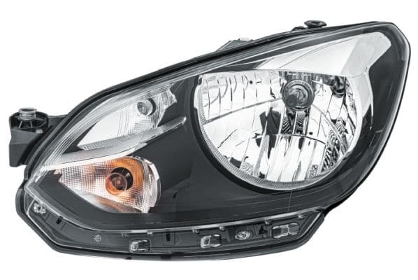 Koplamp Links (H4/PY21W/W21, elektrisch, met motor, kleur invoegen: zwart) past: VW UP 07.16-