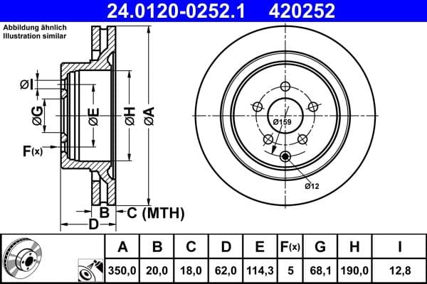 Brake disc Achter Links/Rechts past: INFINITI FX, M, M37, Q50, Q60, Q70, QX70 2.0-5.6 07.08-