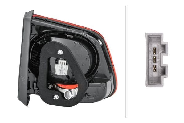 Achterlicht Rechts (binnen, W5W, kleur van het glas red/wit) past: VW TIGUAN I 09.07-04.11
