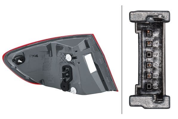 Achterlicht Rechts (extern, LED) past: BMW 5 F10, F11 12.09-06.13