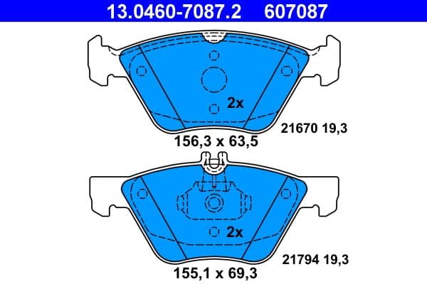 Remblokken set Voor , past: MERCEDES CLK (A208), CLK (C208), E T-MODEL (S210), E (VF210), E (W210), S (W220, V220), SLK (R170)  CHRYSLER CROSSFIRE 2.0-4.3 06.95-12.08