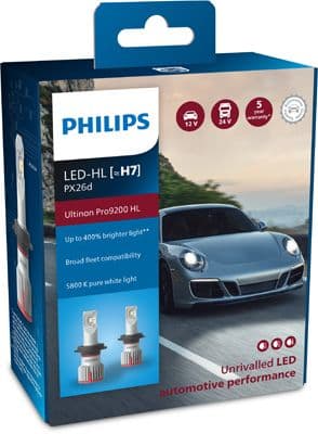 LED gloeilamp (Set 2pcs) H7 12/24V 21W PX26D geen goedkeuringscertificaat Ultinon Pro9200 HL, wit 5800K