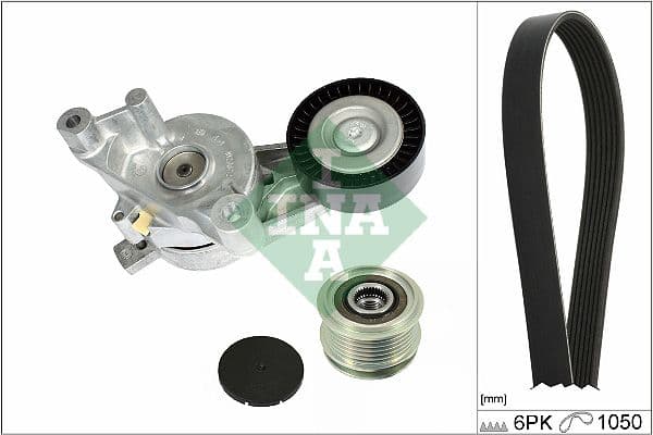 Multi-V-riemset met spanner past: AUDI A3  SEAT ALTEA, ALTEA XL, LEON, TOLEDO III  SKODA OCTAVIA II, SUPERB II  VW CADDY III, GOLF PLUS V, GOLF V, JETTA III, PASSAT B6, TOURAN 1.9D/2.0D 02.03-07.15