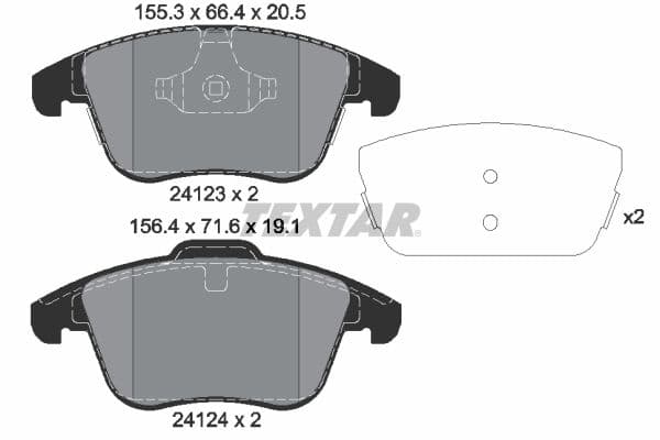 Remblokken set Voor , past: LAND ROVER RANGE ROVER EVOQUE 2.0/2.0D/2.2D 06.11-12.19