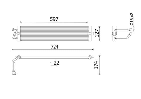 Olie radiator past: BMW 5 (E61), 5 (G30, F90), 5 (G31), 6 (E63), 6 GRAN TURISMO (G32), 7 (G11, G12), 8 (G14, F91), 8 (G15, F92), 8 GRAN COUPE (G16, F93) 1.6-4.8 07.05-