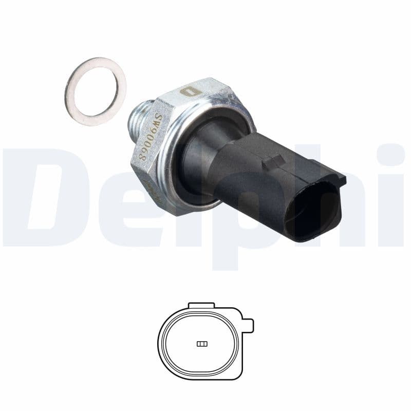 Oliedruksensor (1,2bar, 1 pin, zwart) past: AUDI A4 B7, A5, A6 ALLROAD C6, A6 C6, A8 D3, A8 D4, Q7, R8, R8 SPYDER  VW TOUAREG 3.6-6.3 09.05-