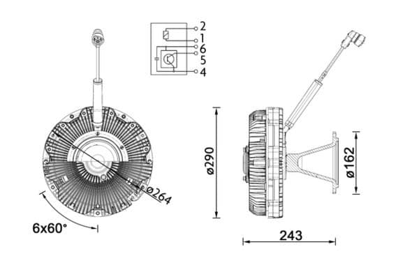 Ventilatorkoppeling (aantal pinnen: 7, hoog) past: MERCEDES ACTROS MP4 / MP5, ANTOS, AROCS 471.943-OM473.915 07.11-