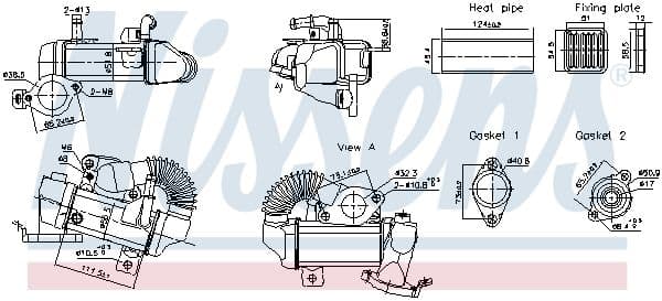 Uitlaatgassen radiator past: MERCEDES C T-MODEL (S205), C (W205), MARCO POLO CAMPER (W447), VITO MIXTO (DOUBLE CABIN), VITO TOURER (W447), VITO (W447)  NISSAN QASHQAI +2, QASHQAI I 1.6D/1.7D 04.11-