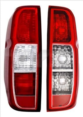 Achterlicht Rechts (kleur indicator wit, kleur van het glas red) past: NISSAN NAVARA D40, PATHFINDER III R51 01.05-01.15