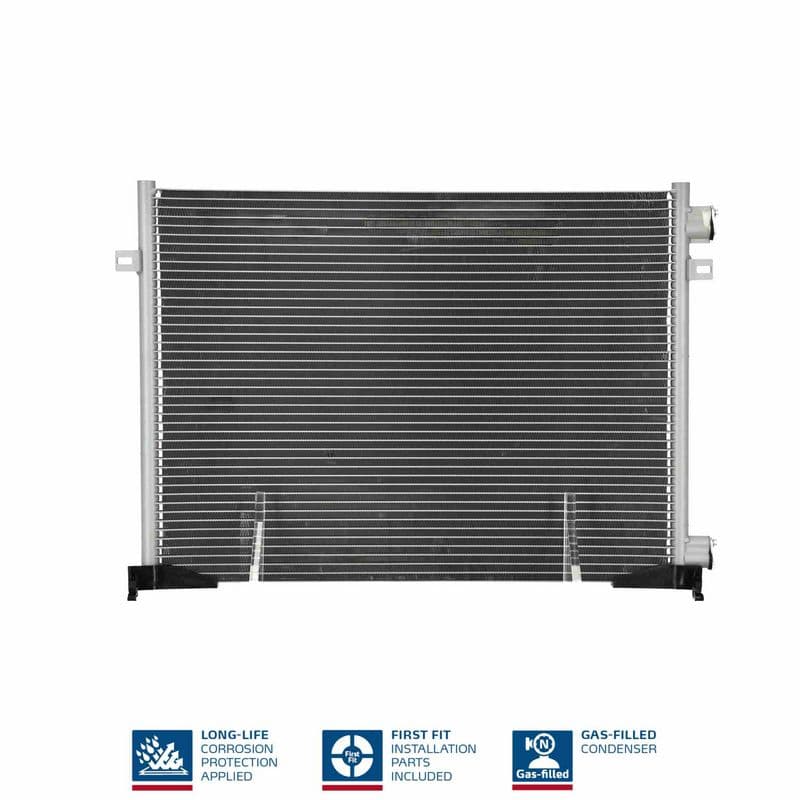 A/C condensator ((EN) additional fitting elements) past: NISSAN PRIMASTAR  OPEL VIVARO A  RENAULT TRAFIC II 1.9D/2.0/2.0D 02.01-