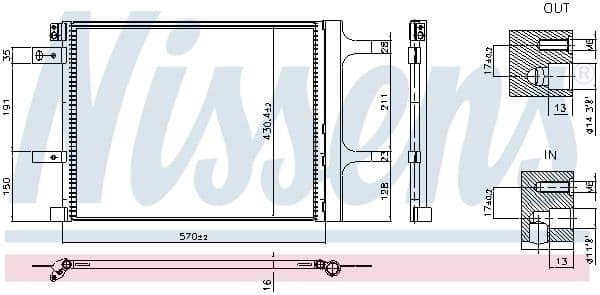 A/C condensator (met droger) past: TOYOTA PROACE CITY, PROACE VERSO 1.2-Electric 02.16-