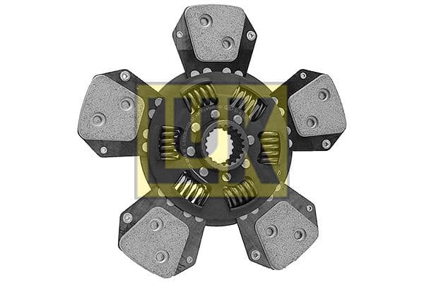 Koppelingsplaat/plaat keramiek (280mm  aantal peddels: 5) past: DEUTZ FAHR 310, 320, 320 P, 60, 60 E, 65, 70, 70 E, 75, 75 PROFILINE, 60 2WD, 60 4WD, 60 HD, 60 HD E1, 60 LD, 65 F KEYLINE