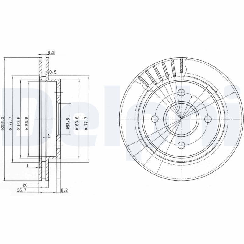 Remschijf set (2 stuks) Achter Links/Rechts past: FORD COUGAR, MONDEO I, MONDEO II, MONDEO III, SCORPIO II 1.6-2.9 01.93-03.07