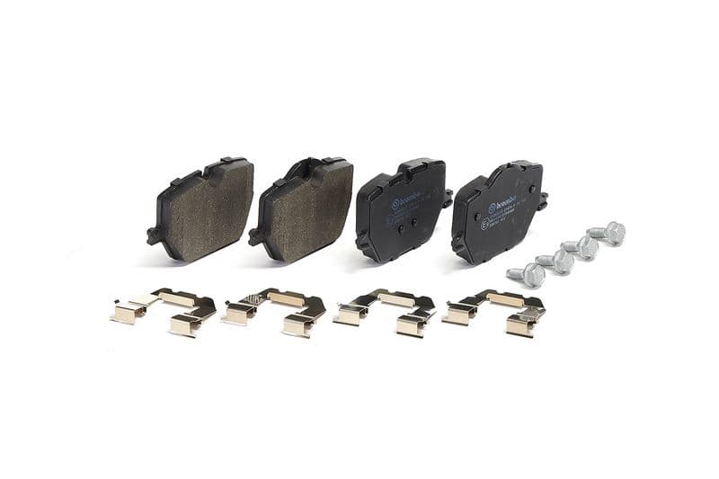 Remblokken set Achter (met een dempingskussen  met extra's  met remklauw geleidingsbouten), past: BMW 2 (G42, G87), 3 (G20, G80, G28), 3 (G21), 3 (G21, G81), 4 (G22, G82) 1.6-Electric 11.18-