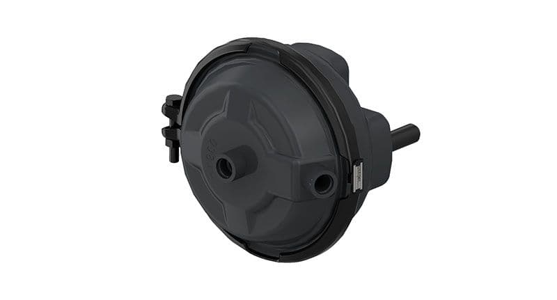 Siłownik hamulcowy (hamulce tarczowe) Typ 24. Długość tłoczyska 15 mm. Z mieszkiem gumowym. Wydatek siły: 8500 N / 6  bar