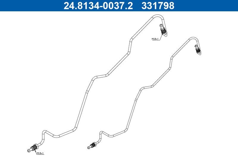 Remleiding/slang Achter/Buiten Rechts (lengte 460mm, M10x1) past: SEAT IBIZA IV, IBIZA IV SC, IBIZA IV ST  VW POLO V, POLO VIVO 1.0-2.0D 03.08-05.22