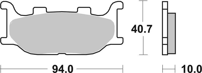 Brake pads Voor, beoogd gebruik: scooters, materiaal: sinter-XS, 40,7x94x9mm past: YAMAHA FZ6, MT-03, SR, XJ, XV, XVS, YP 125-1100 1995-2009