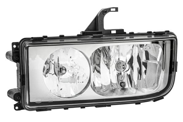 Koplamp Links (H1/H7/W5W, elektrisch, met motor, 24V, lichtfuncties: Dimlicht, Groot licht, positielichten, kleur invoegen: verchroomd) past: MERCEDES AXOR 2 10.04-
