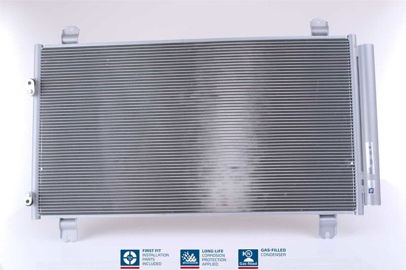 A/C condensator (met droger, (EN) additional fitting elements) past: MITSUBISHI GRANDIS 2.0D/2.4 04.04-12.11