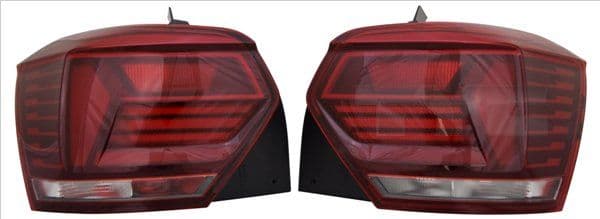 Achterlicht Links (kleur van het glas red) past: VW POLO VI AW 09.17-12.20