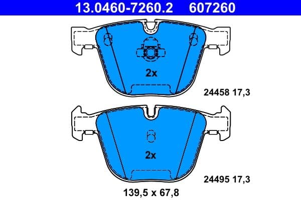 Remblokken set Achter , past: BMW X5 (E70), X5 (F15, F85), X6 (E71, E72), X6 (F16, F86) 2.0D-4.4 10.07-07.19