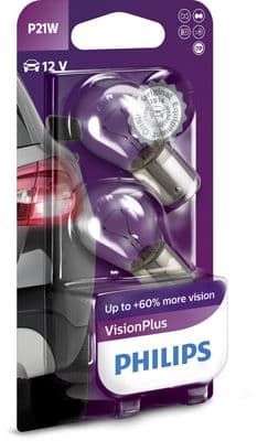 Gloeilamp (blisterverpakking 2pcs) P21W 12V 21W BA15S basislamp VisionPlus