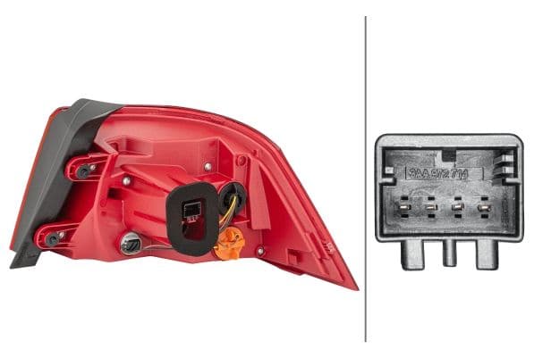 Achterlicht Links (extern, LED/P21W/W21W, kleur indicator wit, kleur van het glas red/wit, achteruitrijlicht) past: VW PASSAT B7 Saloon 08.10-12.14