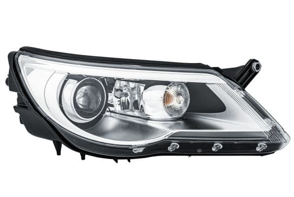 Koplamp Rechts (D1S/H7/PY21W/W5W, elektrisch, met motor, kleur invoegen: verchroomd) past: VW TIGUAN I 09.07-04.11
