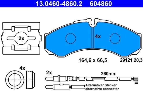 Remblokken set Achter/Voor , past: IVECO DAILY I, DAILY II, DAILY III  RVI MASCOTT  RENAULT MASCOTT, MASTER PRO 2.4D-3.0D 01.85-12.10