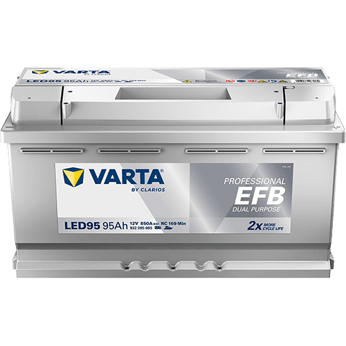 Batterij VARTA 12V 95Ah (EN) PROFESSIONAL DUAL PURPOSE EFB R+ 353x175x190mm, B13 - montageflens 10,5 mm efb/tweeledig doel