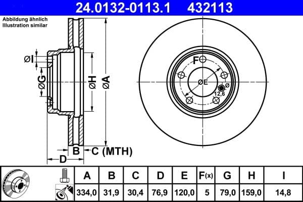 Brake disc Voor Links/Rechts past: BMW 7 (E38) 3.9D/5.4 11.94-11.01