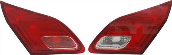 Achterlicht Rechts (binnen, kleur van het glas red/wit) past: OPEL ASTRA J Hatchback 09.12-04.18