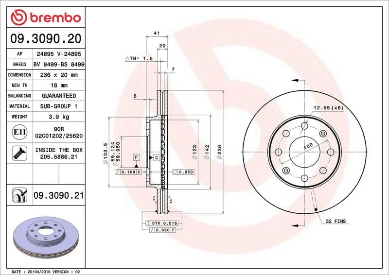Brake disc Voor Links/Rechts past: CHEVROLET AVEO / KALOS, SPARK  DAEWOO KALOS, LANOS  OPEL CORSA B 1.0-Electric 03.93-
