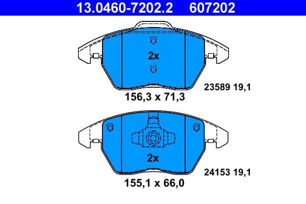 Remblokken set Voor , past: PEUGEOT 207, 208, 208 I, 3008, 3008 I, 307, 308, 308 I, RCZ 1.0-2.0DH 10.03-12.19