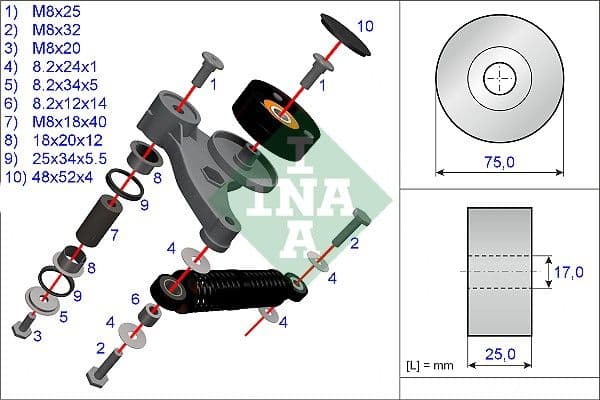 Multi-V riemspanner past: AUDI A4 B5, A4 B6, A4 B7, A6 C5, A8 D2, ALLROAD C5  SKODA SUPERB I  VW PASSAT B5, PASSAT B5.5 2.5D 01.97-03.08