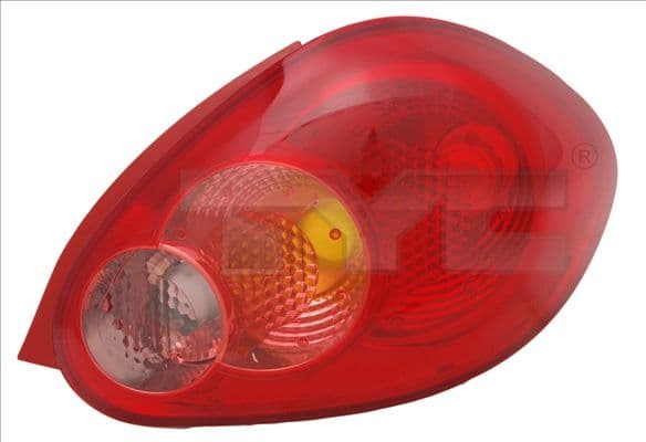 Achterlicht Rechts (P21/5W/P21W, kleur indicator oranje, kleur van het glas red) past: TOYOTA AYGO I 07.05-03.12