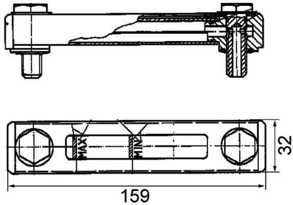 Sensor koelvloeistofpeil past: MERCEDES O 340, O 404, O 405, O 407, O 408, TOURISMO (O 350) OM401.970-OM447.999 12.84-